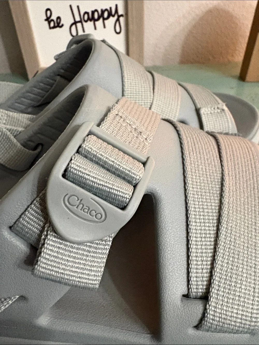 Chaco Light Gray Strappy Kids Sandals